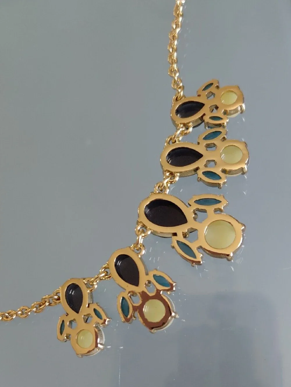 Kate Spade New York Gold Plated Statement Crystal Necklace Signed 17
